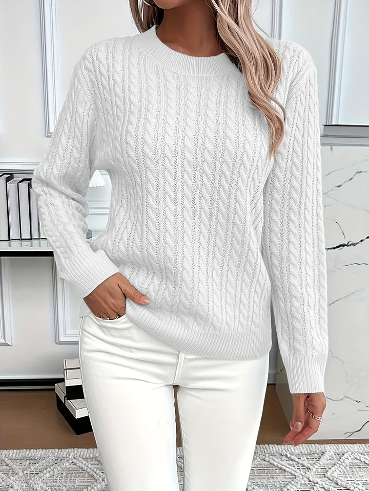 Women's Rib Winter Knitted Jumper | Crew Neck