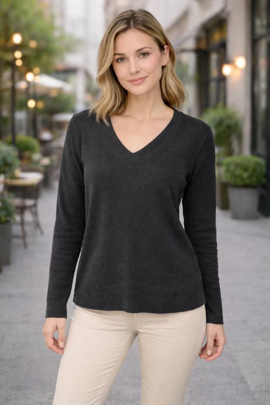 Women's Casual V-neck Jumper | Loose Fit
