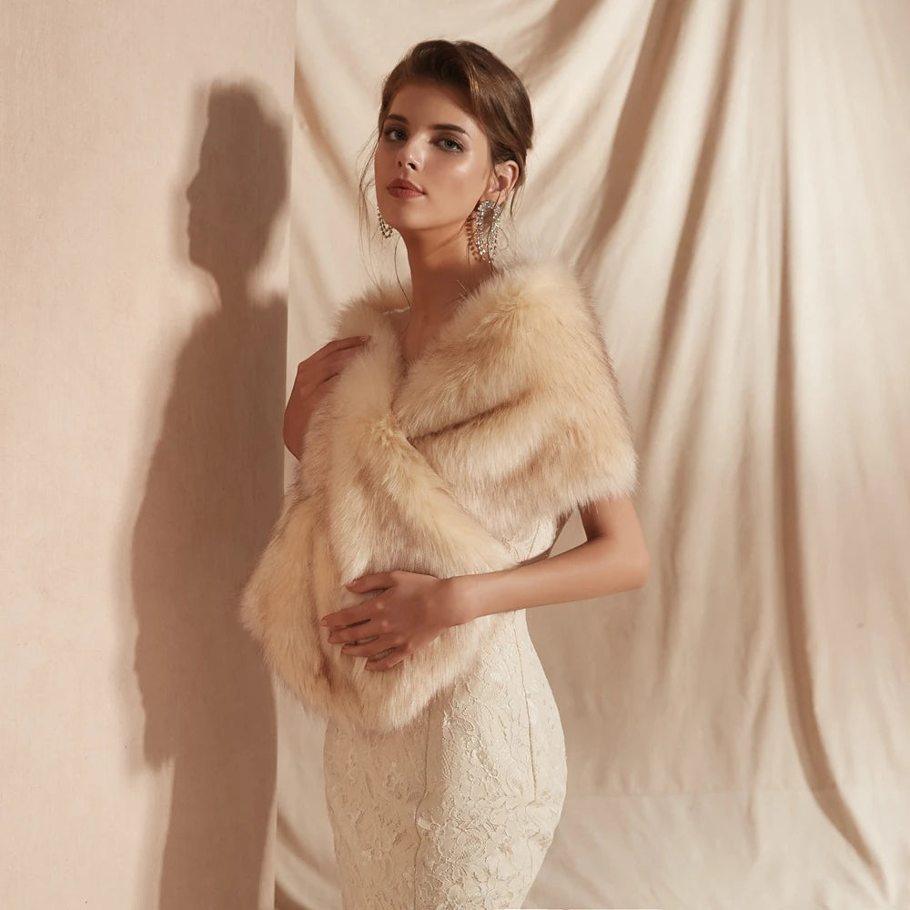 Women's Winter Wrap Shawl | Fur