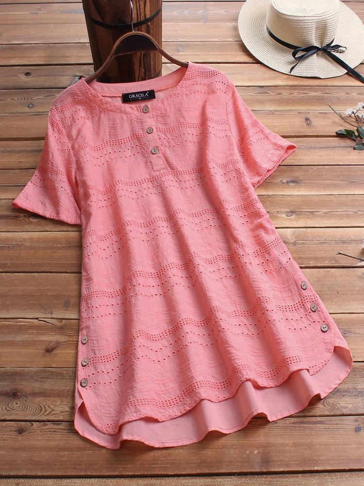 Women's Short Sleeve Summer Blouse | Henley