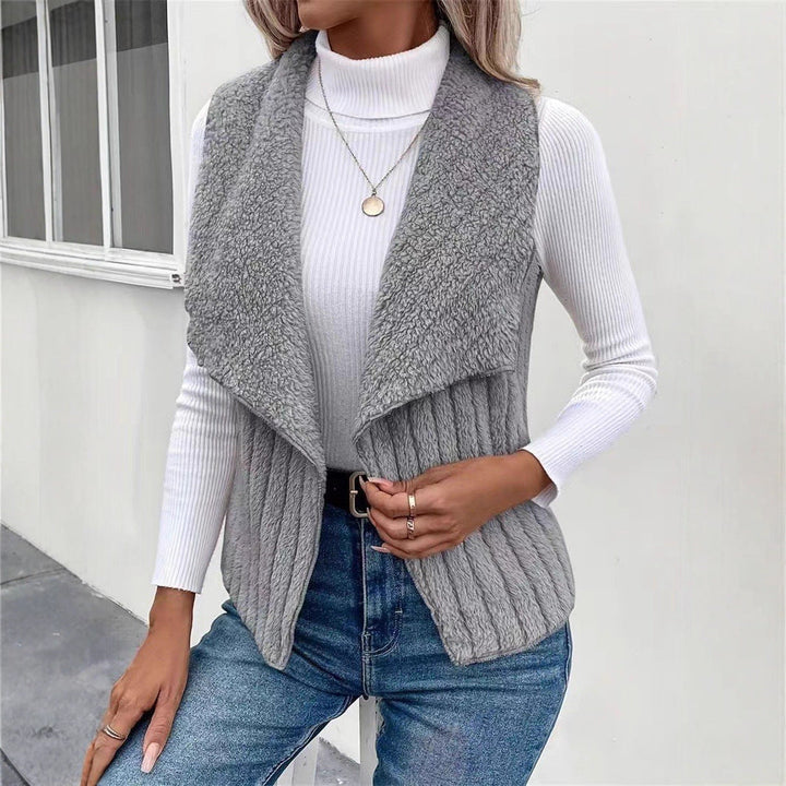 Women's Draped Shawl Collar Vest | Sleeveless