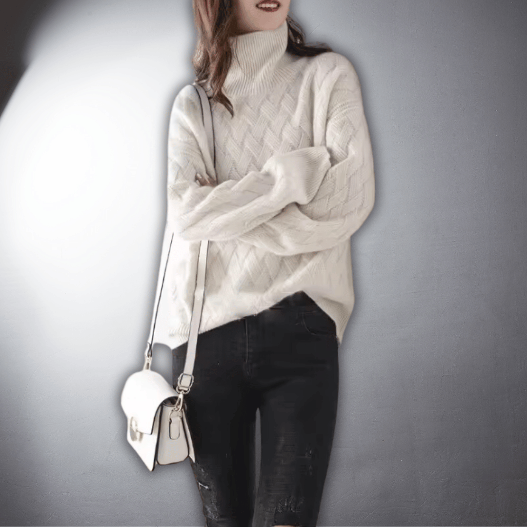 Women's Cable Knit Turtleneck Jumper | Chunky