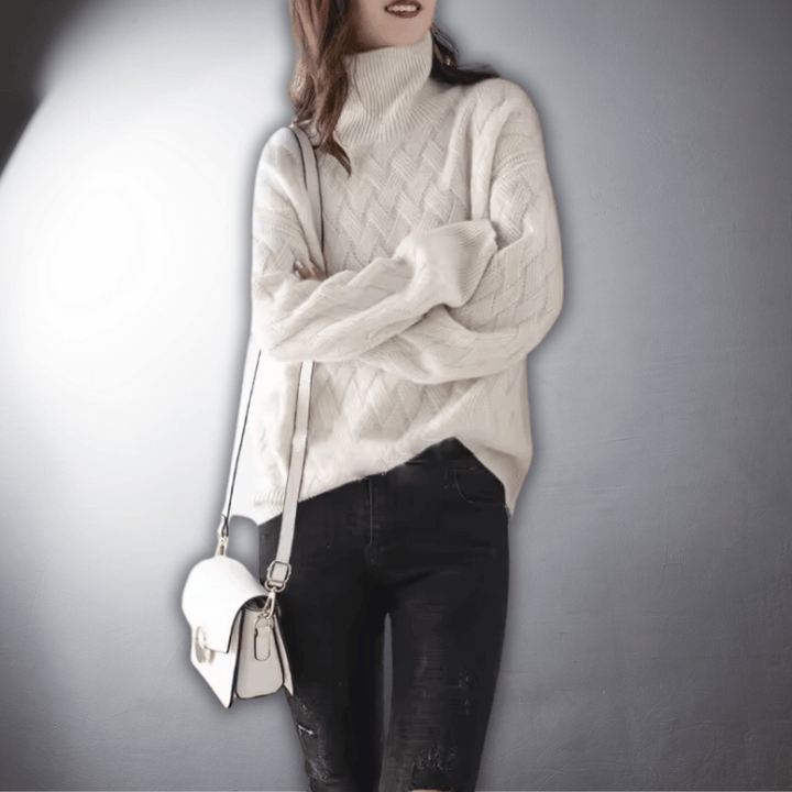 Women's Cable Knit Turtleneck Jumper | Chunky