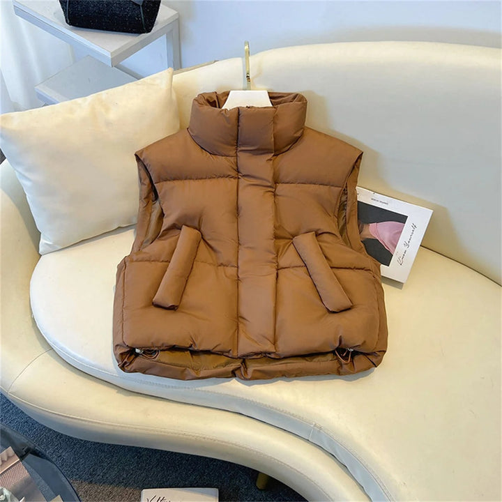 Women's Casual Puffer Vest | Cropped