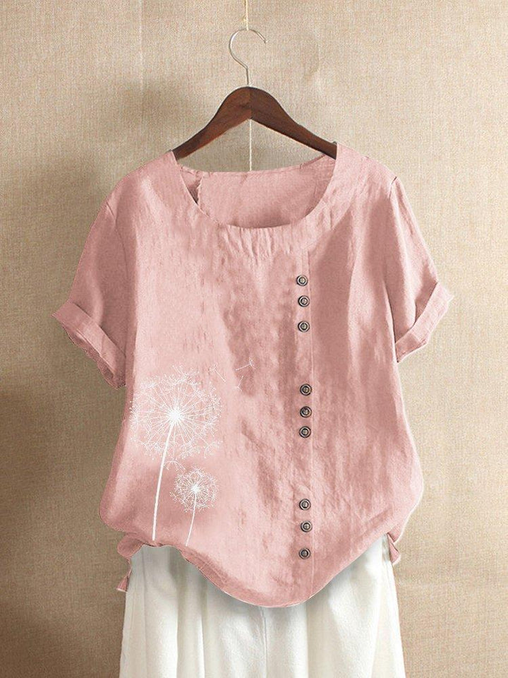 Women's Round Neck Blouse | Short Sleeve