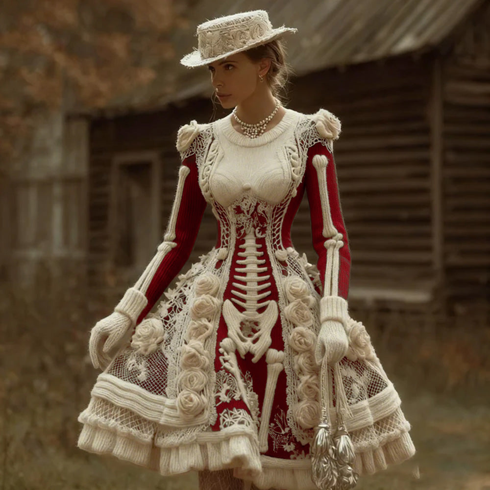 Women's Vintage Halloween Knit Dress | Mini