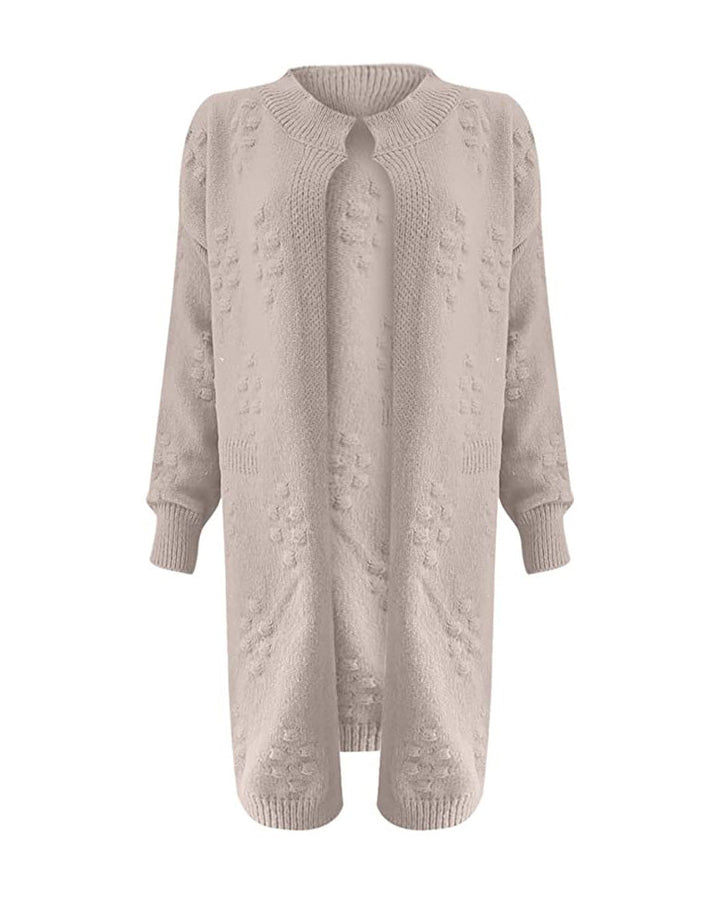 Women's Longline Bobble Knit Cardigan | Open Front