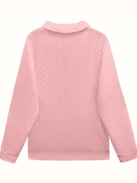 Women's Cable Textured Sweatshirt | Quarter-Zip