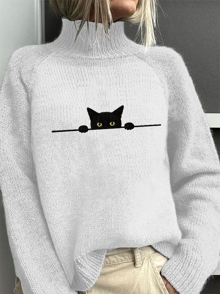 Women's Winter Knit Turtleneck Jumper | Graphic