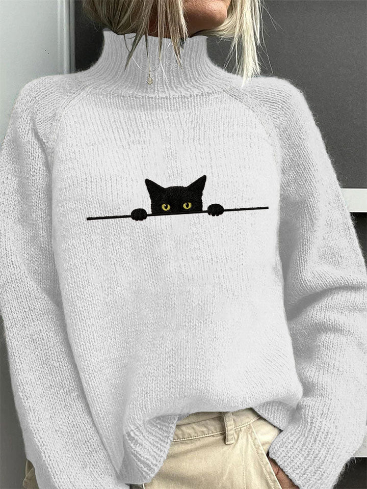 Women's Winter Knit Turtleneck Jumper | Graphic