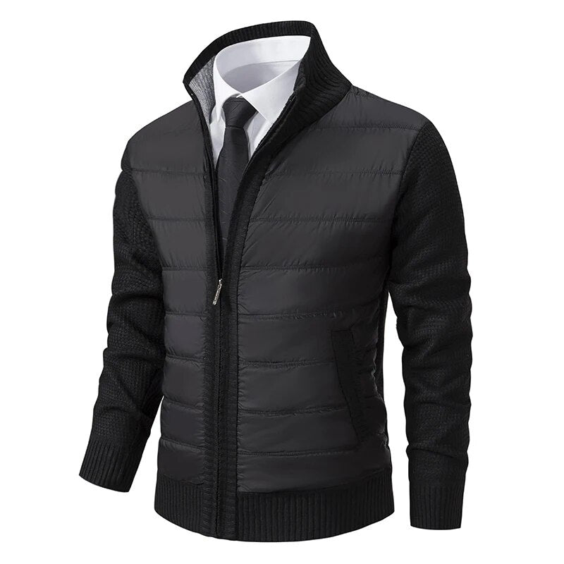 Men's Hybrid Quilted Jacket | Stand Collar