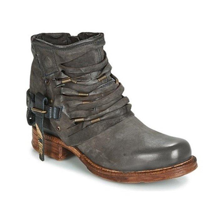 Women's Distressed Ankle Boots | Buckle-Strap