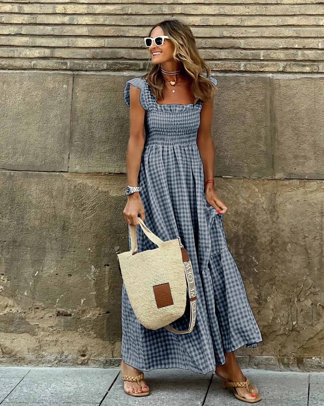 Women’s Flutter Sleeve Vacation Dress | Maxi