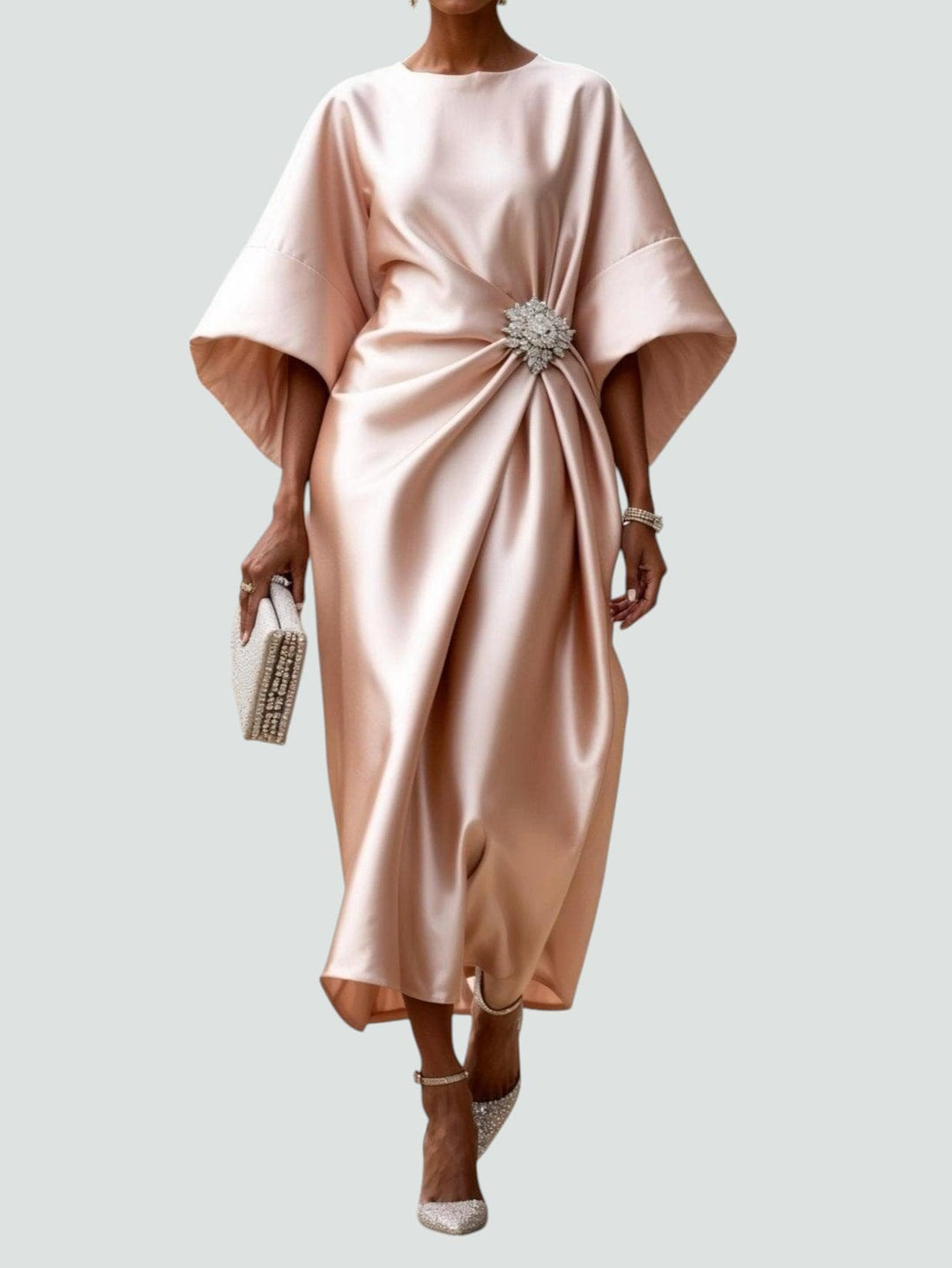 Women's Elegant Formal Lantern Sleeve Dress | Midi