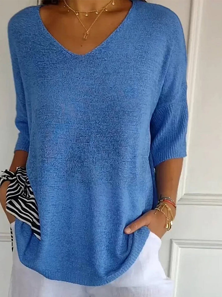 Women's Casual Knit Top | Three Quarter Sleeves