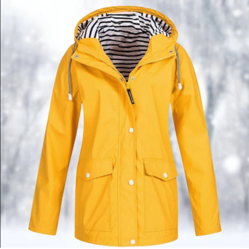 Women's Hooded Rain Jacket | Button Down