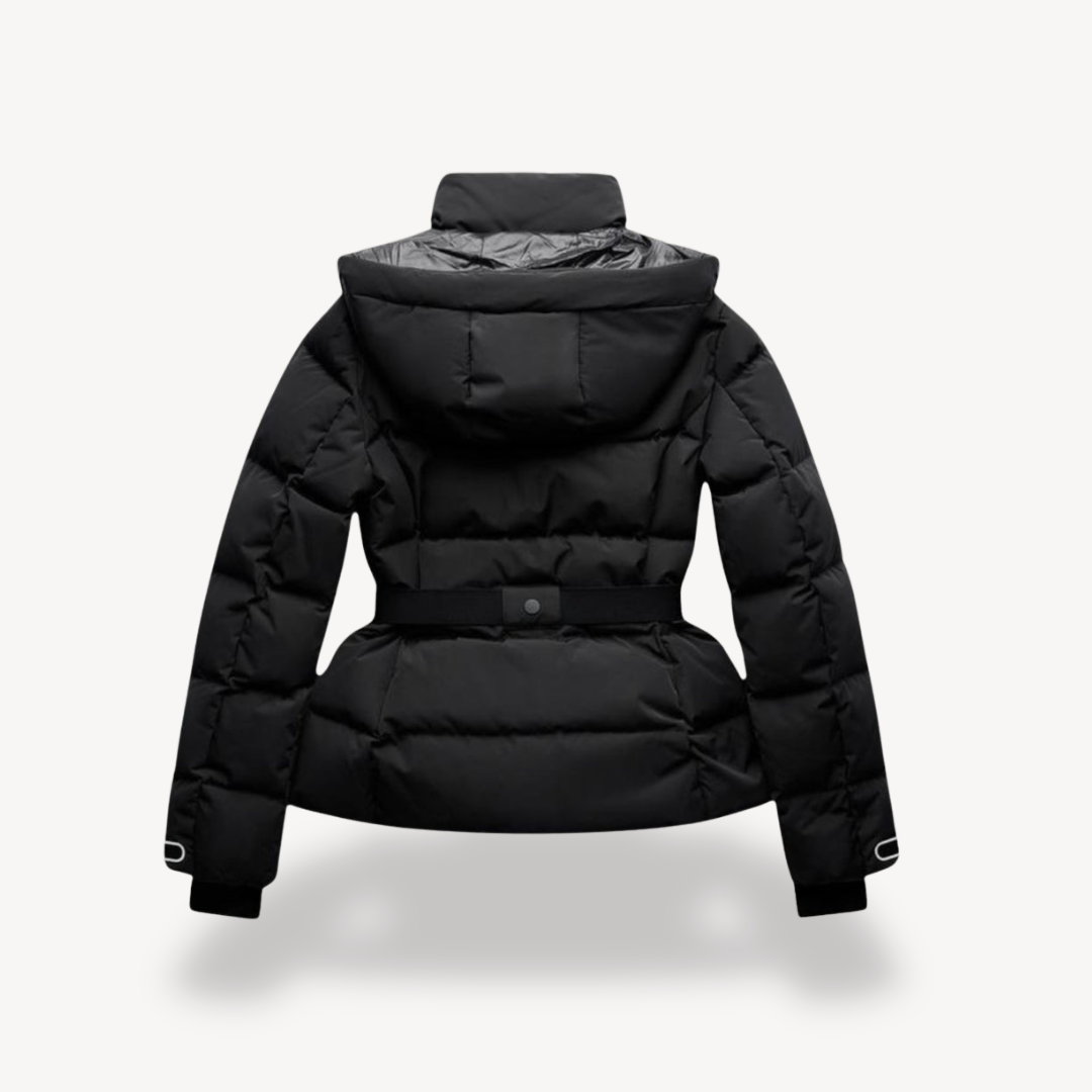 Women's Winter Black Puffer Jacket | Zip Up