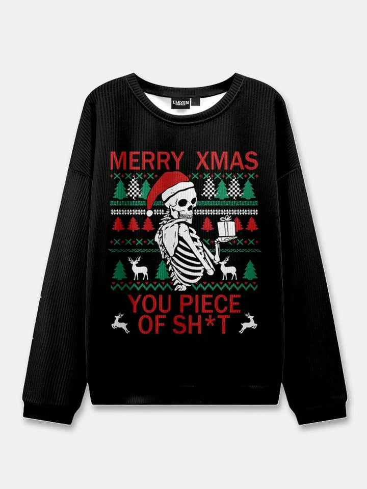 Unisex Round Neck Rib Christmas Knit Jumper | Winter