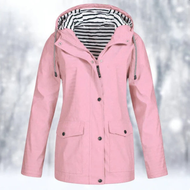 Women's Hooded Rain Jacket | Button Down