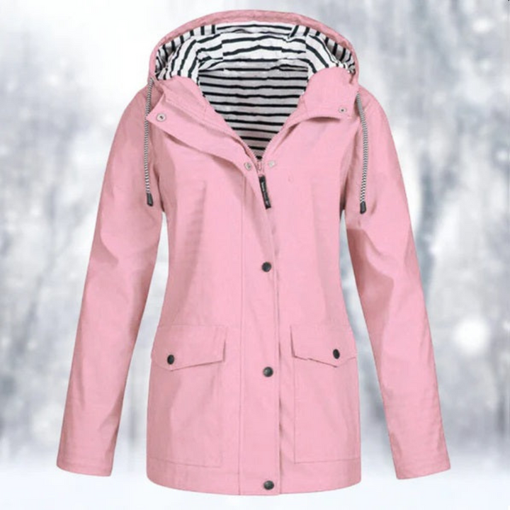Women's Hooded Rain Jacket | Button Down