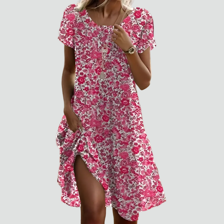 Women's Flowy Printed Summer Dress | Midi