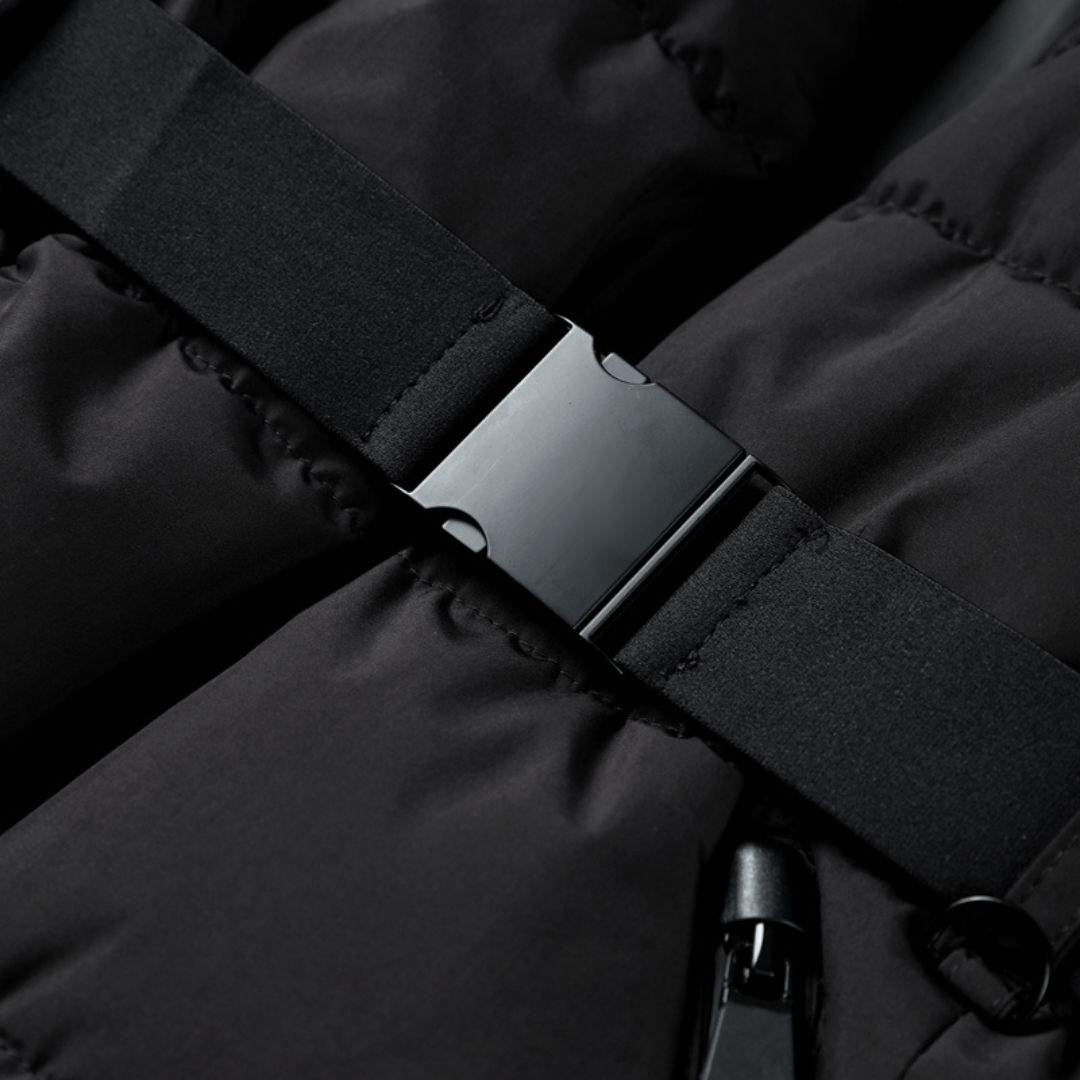 Women's Winter Black Puffer Jacket | Zip Up