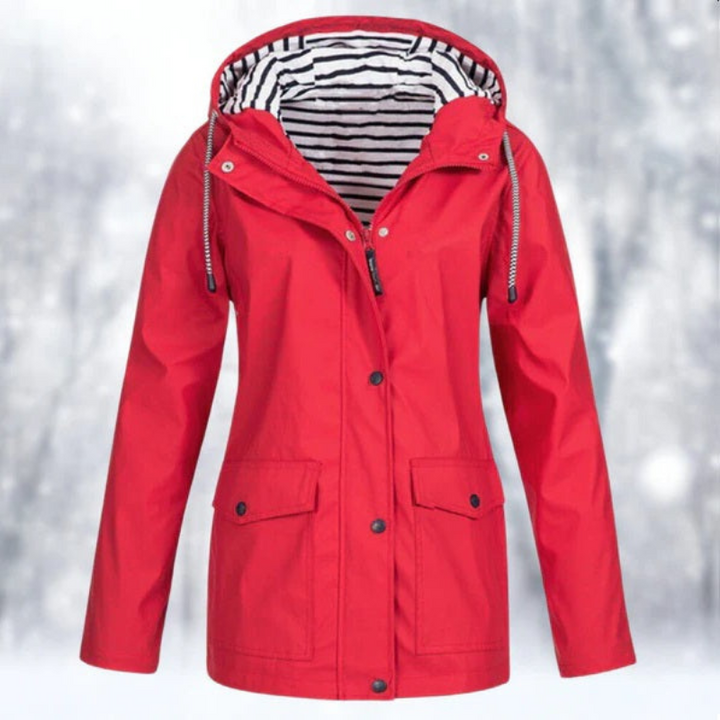 Women's Hooded Rain Jacket | Button Down