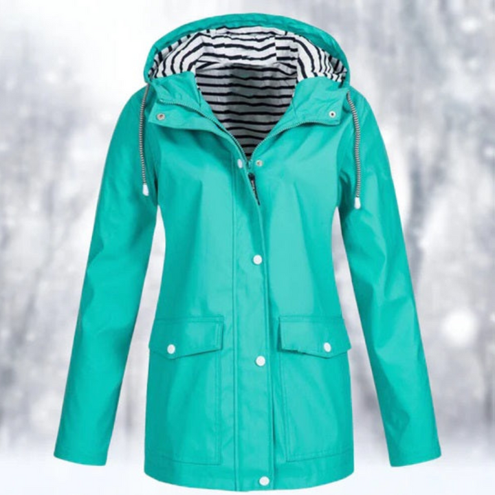 Women's Hooded Rain Jacket | Button Down