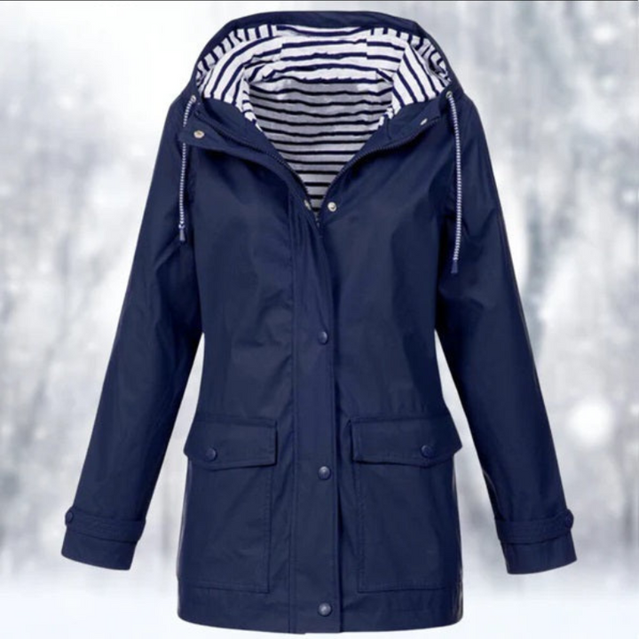 Women's Hooded Rain Jacket | Button Down