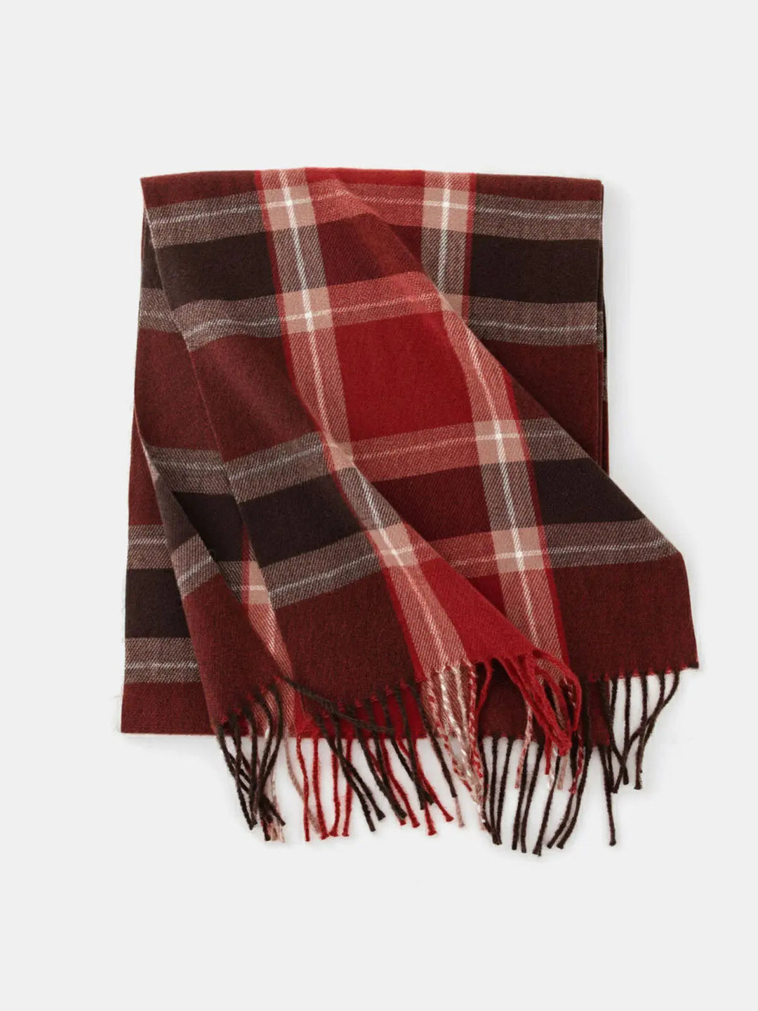 Women's Tartan Winter Scarf | Fringed