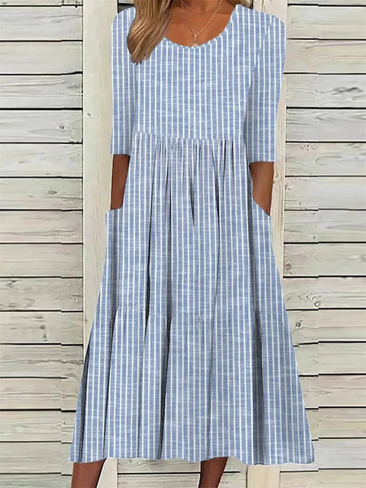 Women's Striped Casual Dress | Midi