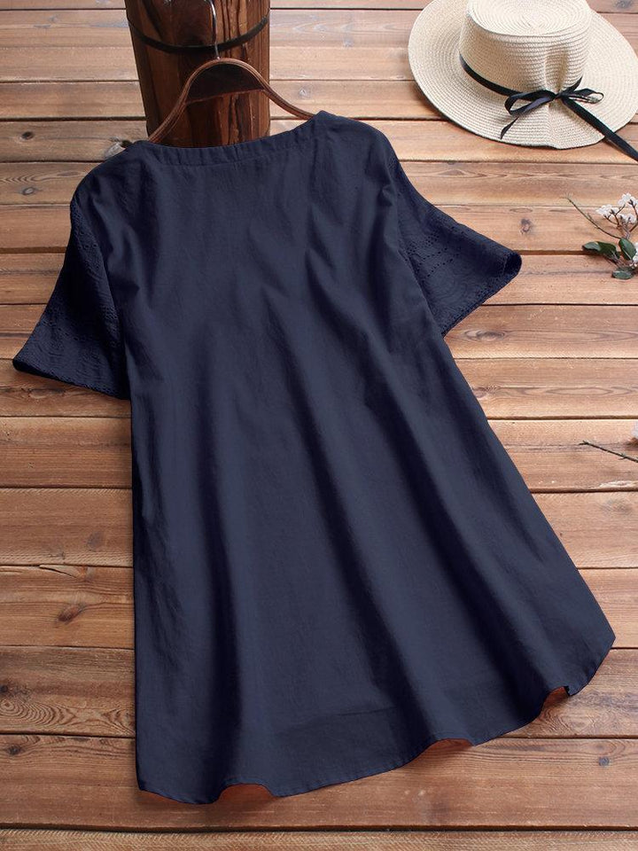 Women's Short Sleeve Summer Blouse | Henley
