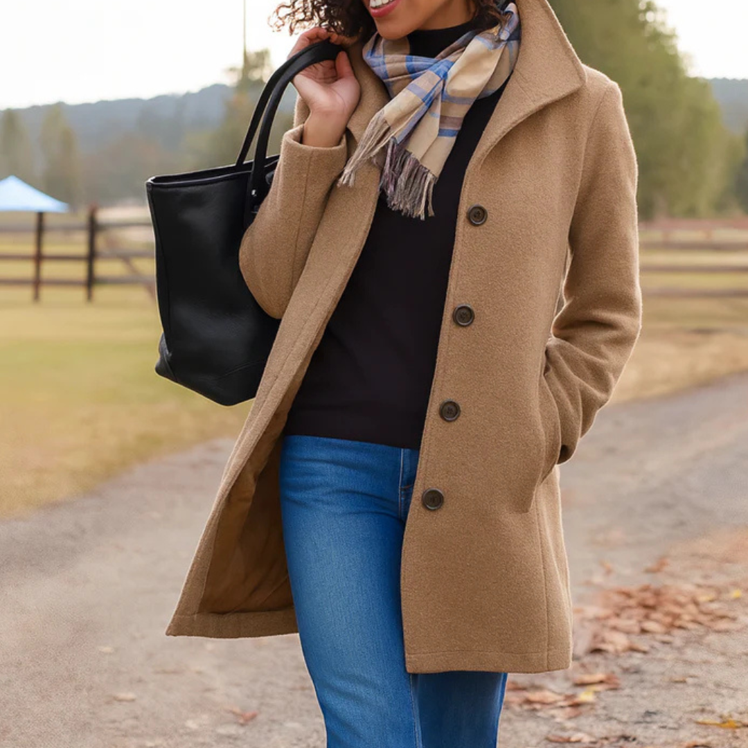 Women's Single-Breasted Coat | Pockets