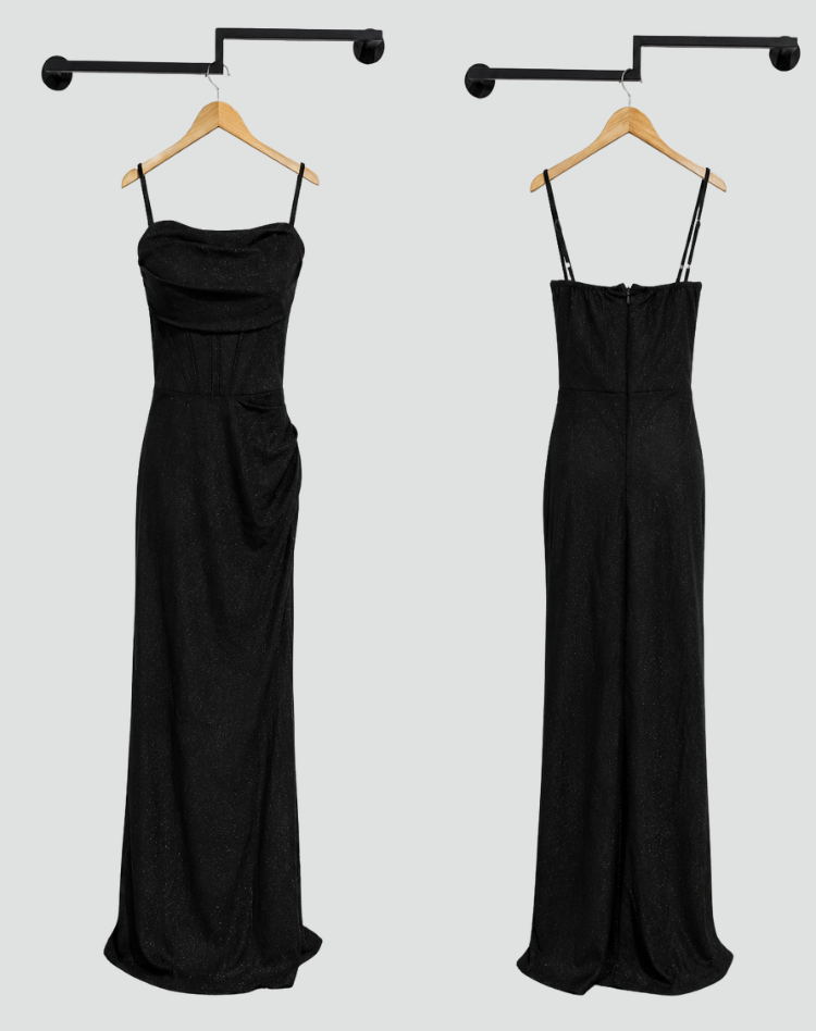 Women's Sparkling Fitted Evening Dress | Maxi