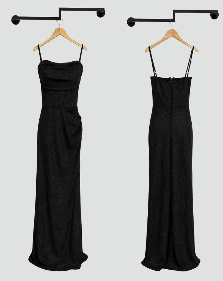 Women's Sparkling Fitted Evening Dress | Maxi