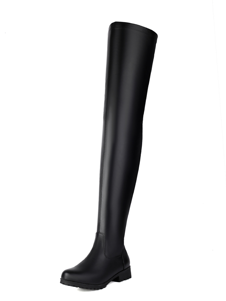 Women's Zip Over the Knee Boots | Low Heel