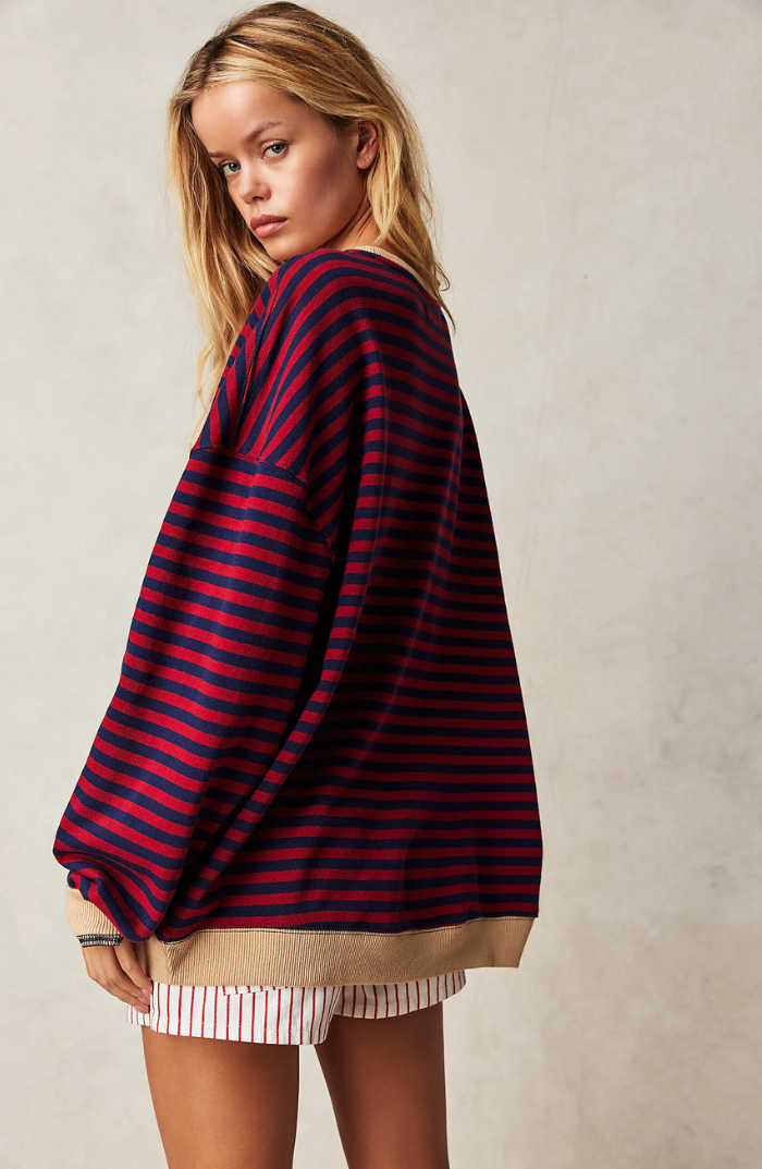 Women's Striped Round Neck Jumper | Casual