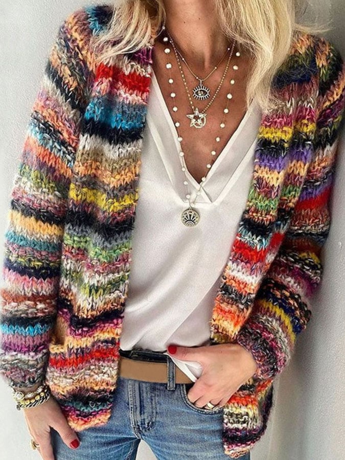 Women's Space-Dye Cardigan | Open-Front