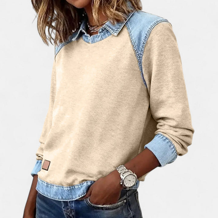Women's Contrast Collar Sweatshirt | Casual