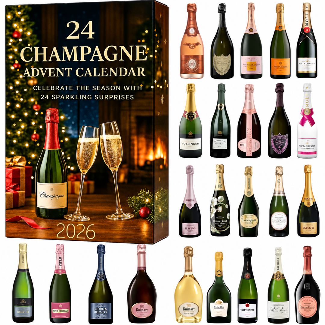Champagne Bottle Advent Calendar With Flat Ornaments | Christmas