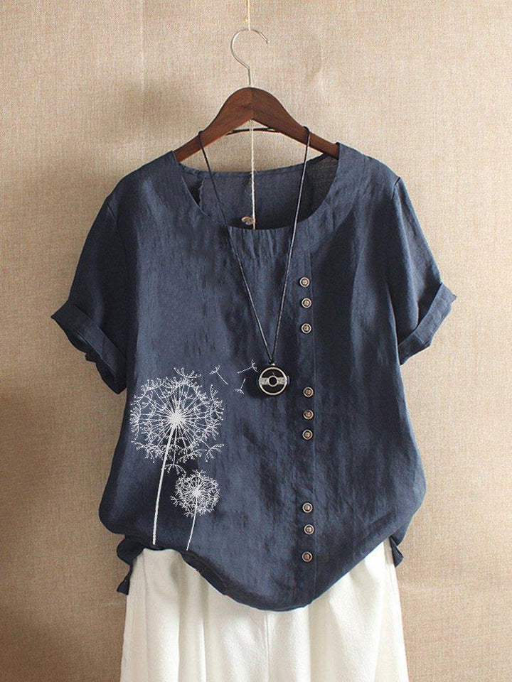 Women's Round Neck Blouse | Short Sleeve