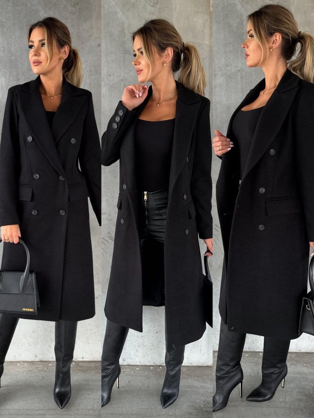 Women's Double-Breasted Elegant Coat | Longline