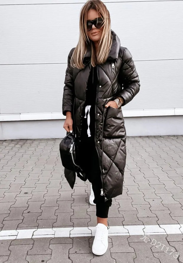 Women's Diamond-Quilted Puffer Coat | Longline