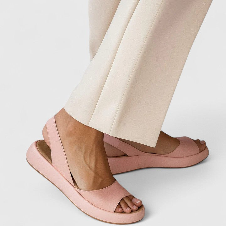 Women's Casual Solid Color Low Platform Sandals | Slingback