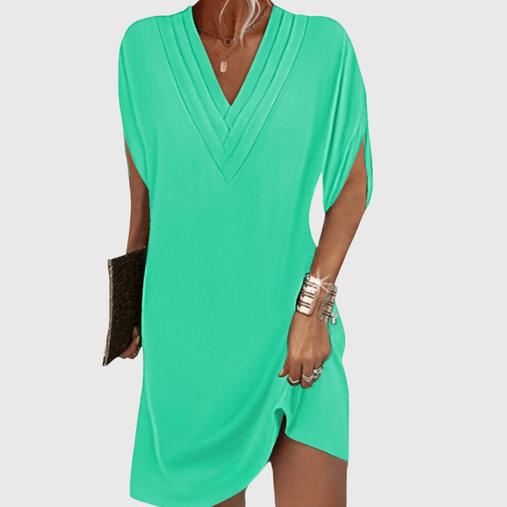 Women's Elegant Loose Fit V-Neck Dress | Mini