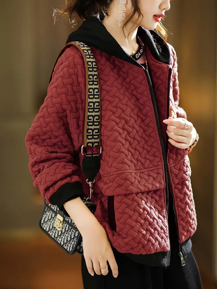 Women's Quilted Hooded Winter Jacket | Zip Up