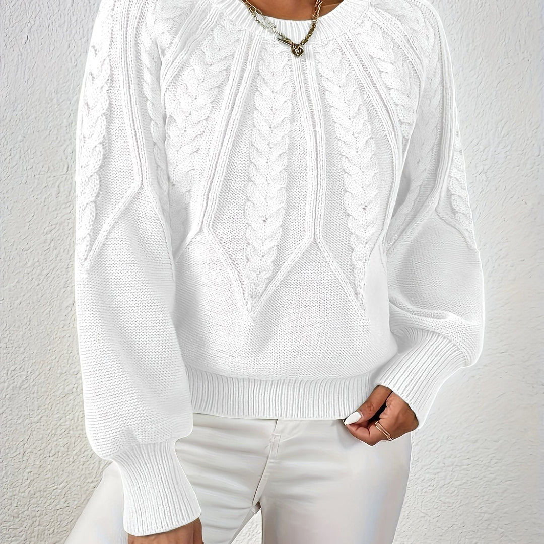 Women’s Long Sleeve Knit Sweater | Textured
