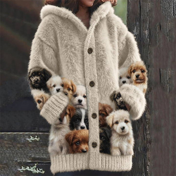 Women's Hooded Oversized Long Cardigan | Button Up