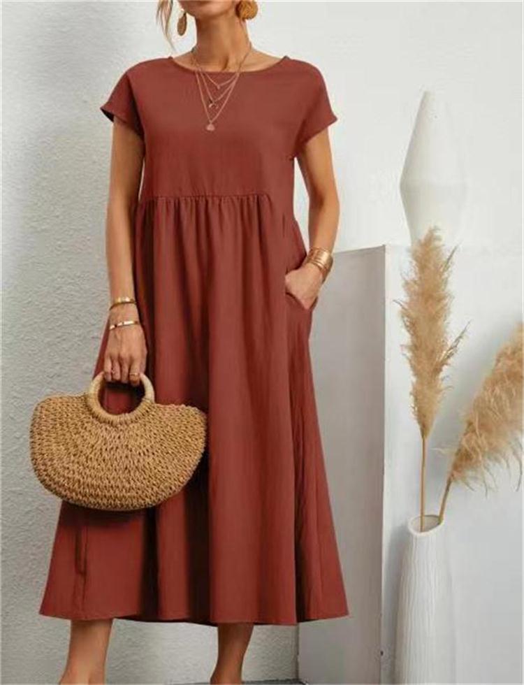 Women’s Boho Short Sleeve Dress | Midi