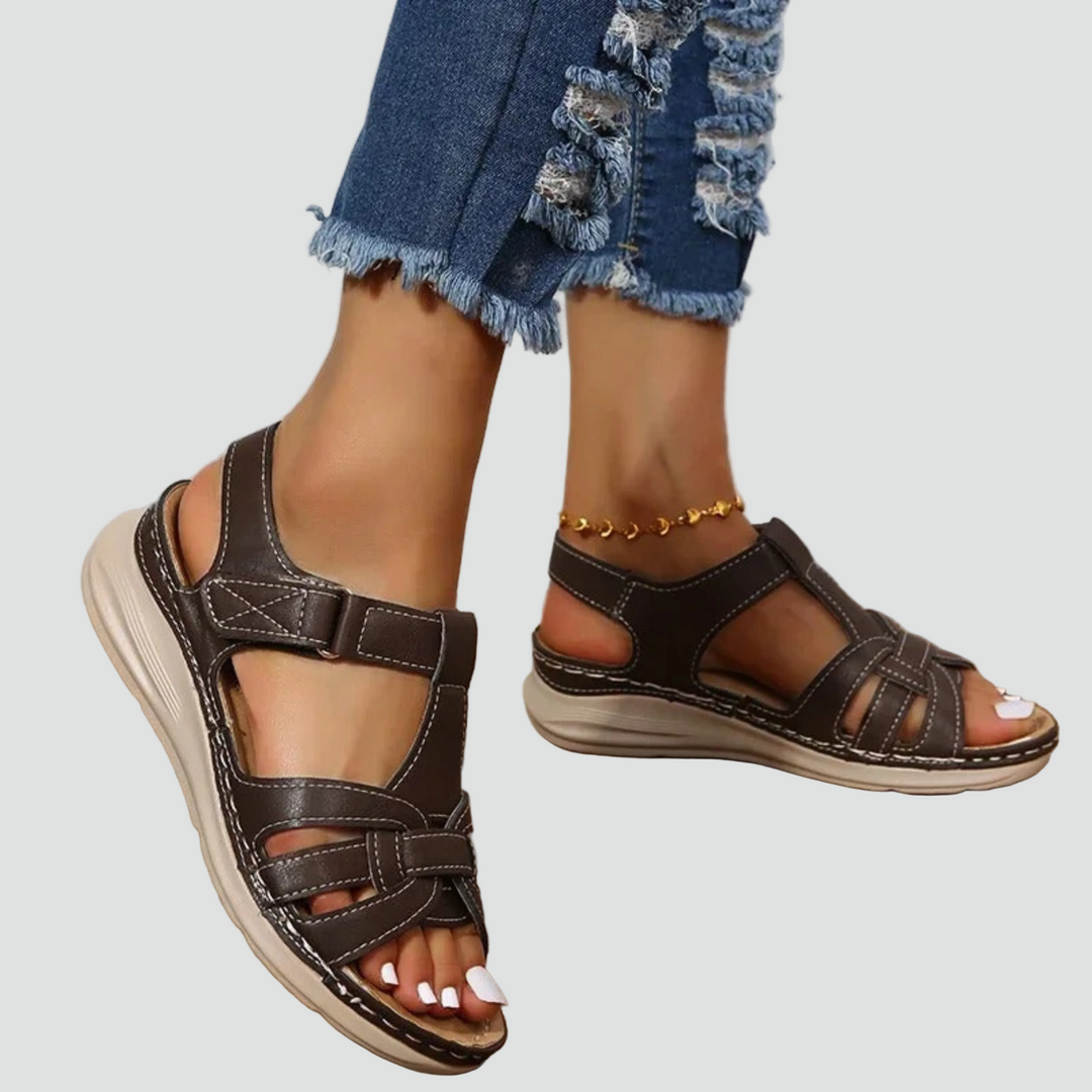 Women's Cutout Walking Sandals | Hook and Loop